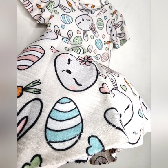 Easter Cartoon Pattern Stretchy Soft  Toddler Dress Size 2T - Picture 5 of 7